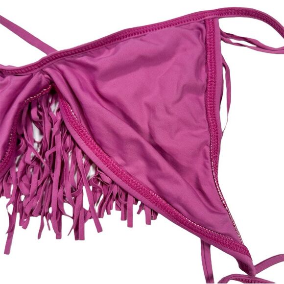 L*Space Size Small Audrey Fringe Halter Bikini Top Swimwear - Picture 7 of 7